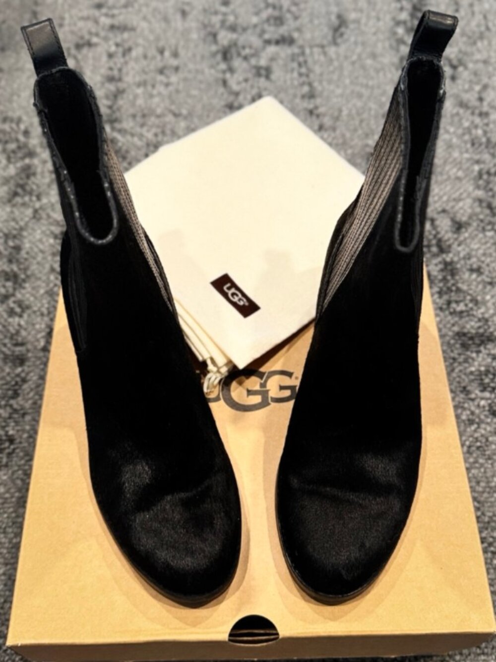 UGG Black Chelsea Boots (with dust bag & box)